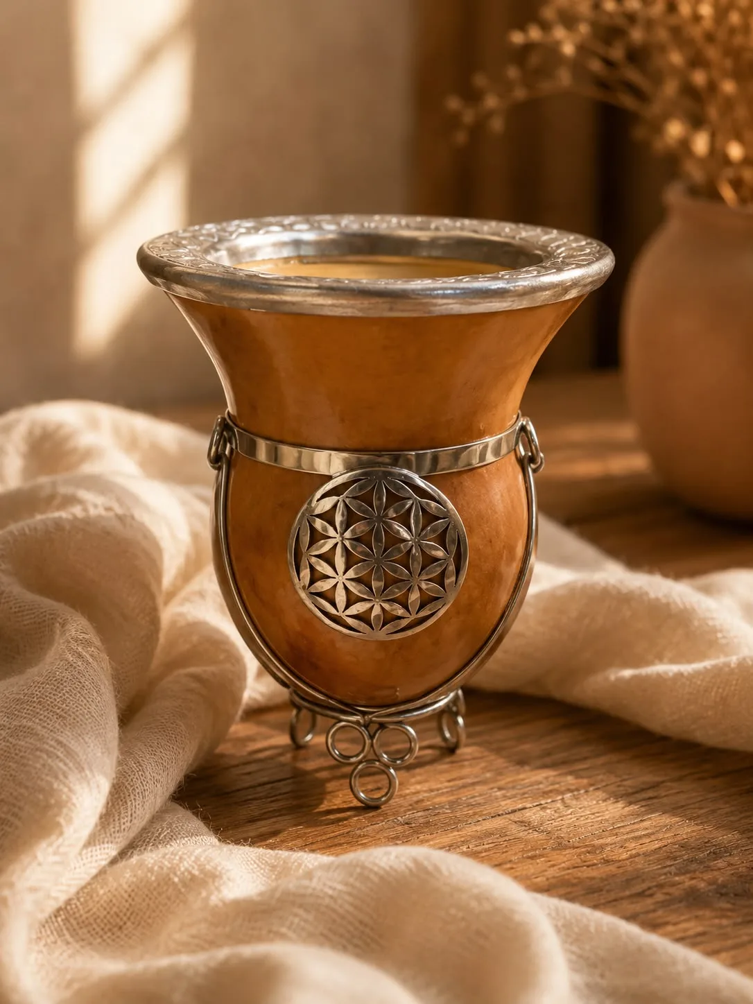 Mate calabaza flores