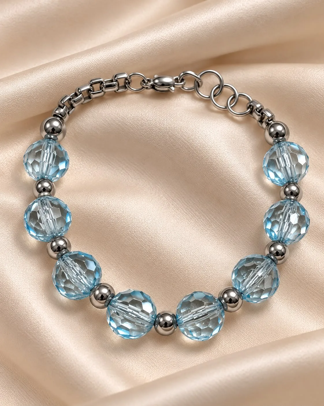 Pulsera piedras celeste