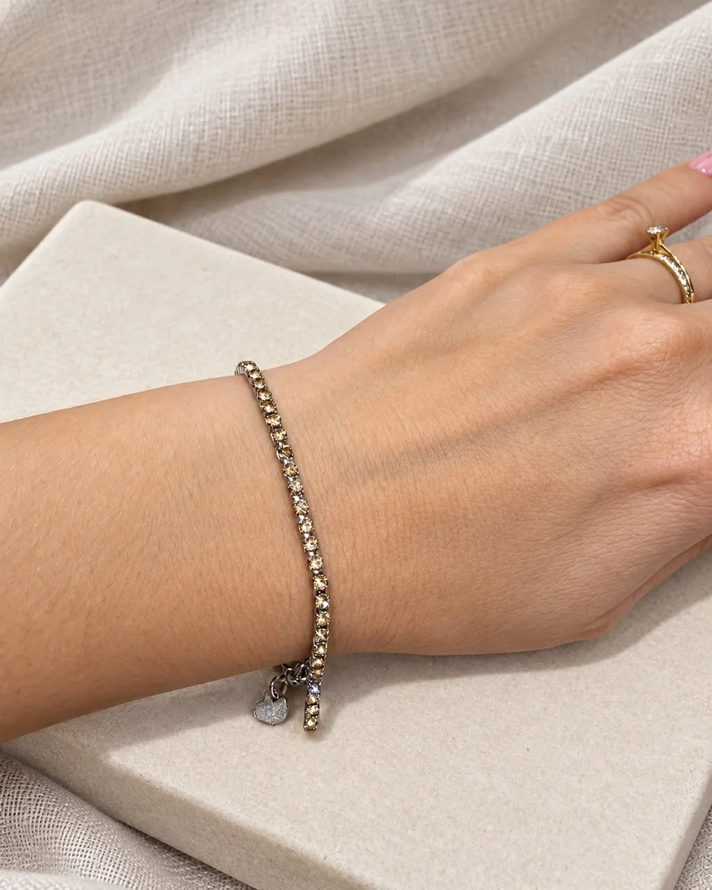 Pulsera Stras Doradas