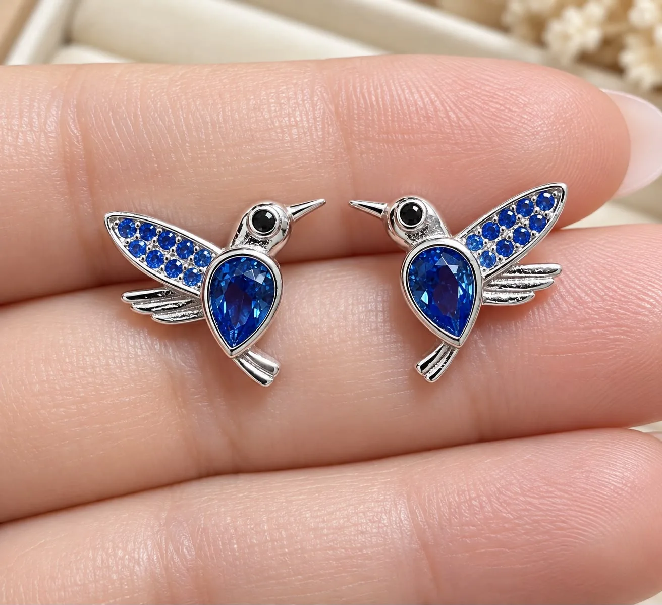 Aros Picaflor azul