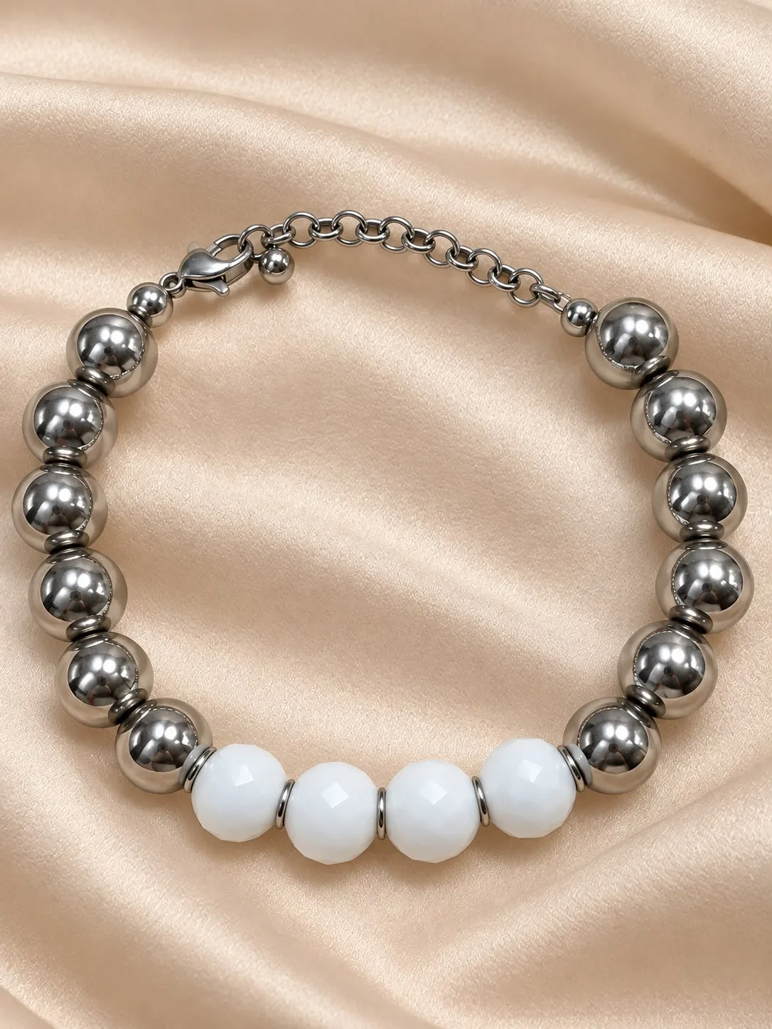 Pulsera piedras blancas