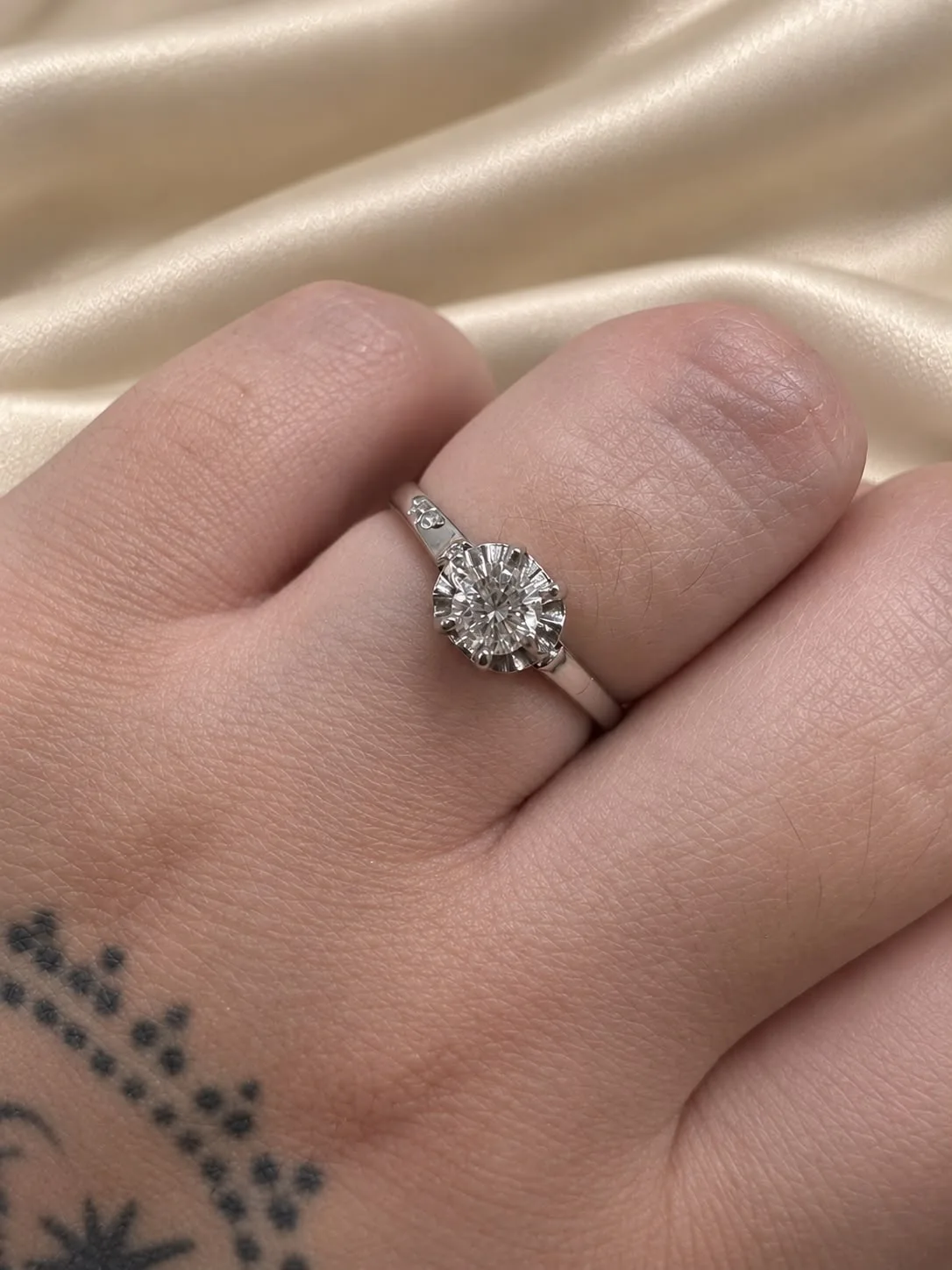 Anillo Oro Blanco N°15