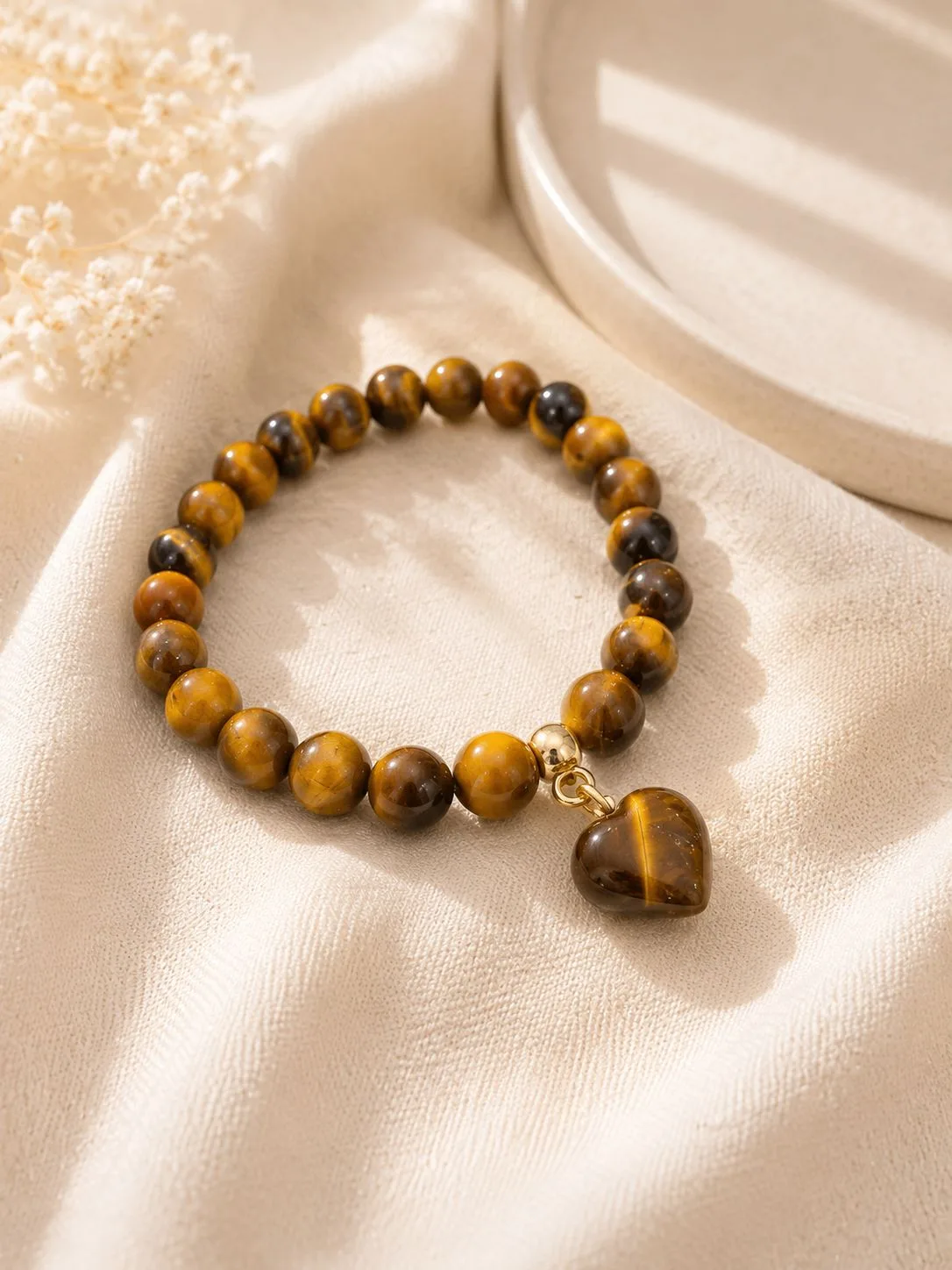 Pulsera Ojo de tigre- Corazón