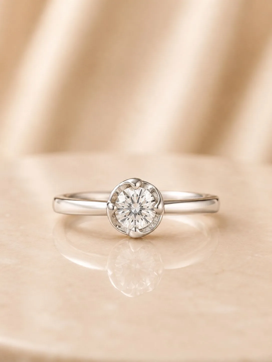 Anillo Solitario Celeste
