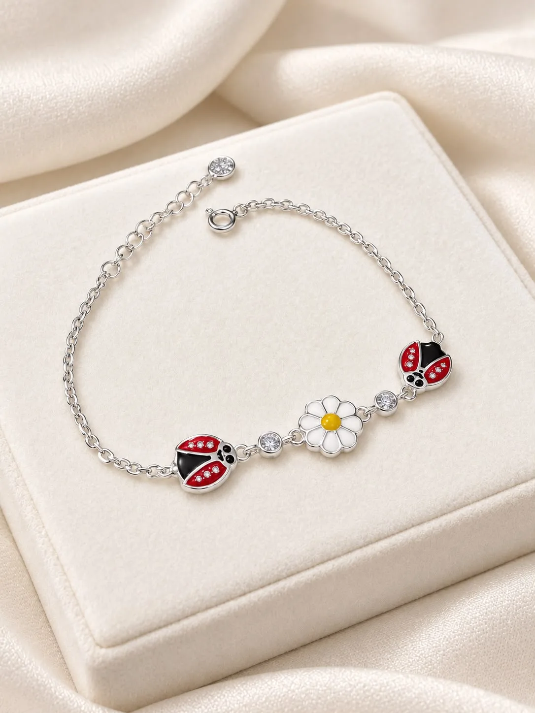 Pulsera Infantil Flor/Mariquitas