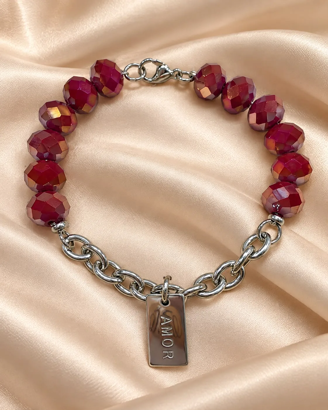 Pulsera piedras bordo