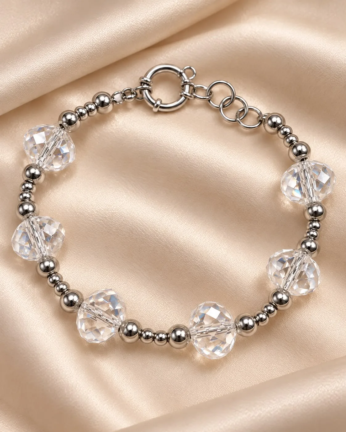 Pulsera piedras transparentes